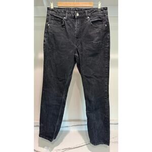 &Denim Vintage Straight High-Waist‎ Semi-Acid Wash Black Jeans Size 10